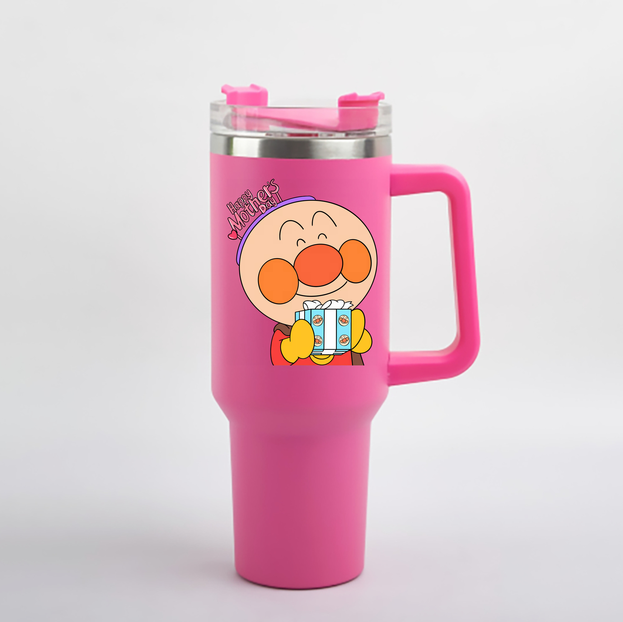 （画像用） アンパンマン Anpanman 1200mL車用タンブラー - クリスタルステッカー（プラスチックストロー付き）